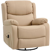 POLTRONA RELAX RECLINABILE CON 8 PUNTI MASSAGGIANTI, RISCALDANTI E POGGIAPIEDI, 87X97X100 CM, BEIGE