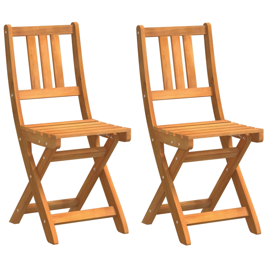 Sedie da giardino pieghevoli 2 pz 36x46x85 cm Legno massello di acacia