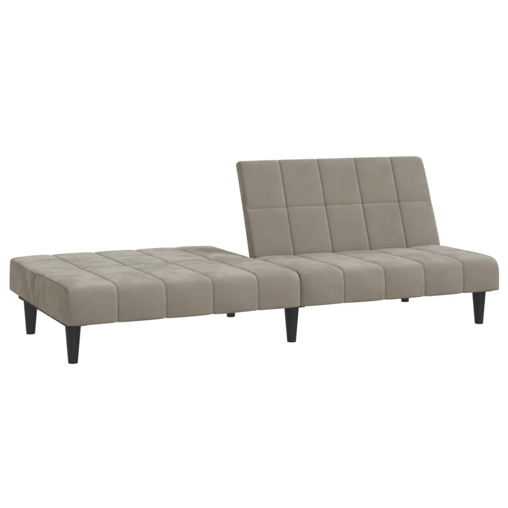 Divano Letto a 2 Posti Grigio Chiaro in Velluto 375841