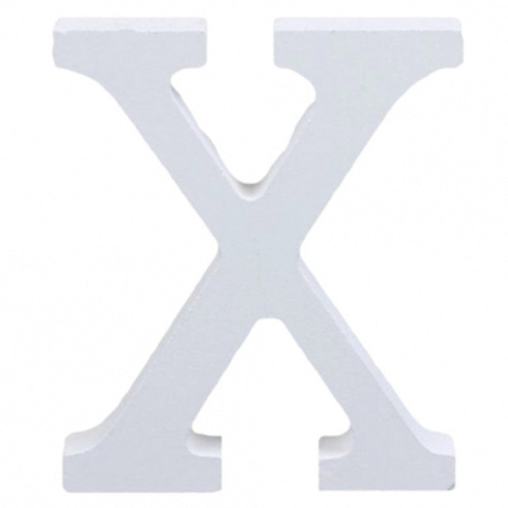 Trade Shop - Lettere Alfabeto Lettera X In Legno Bianco H 11 Cm Decorazione Arredo Wedding -