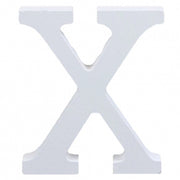 Trade Shop - Lettere Alfabeto Lettera X In Legno Bianco H 11 Cm Decorazione Arredo Wedding -