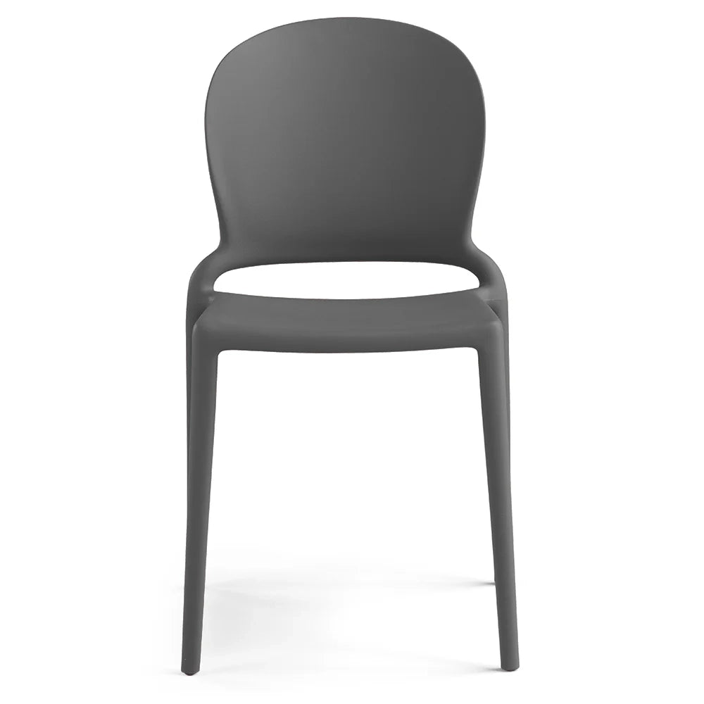 Sedia in polipropilene JASMINE, impilabile, resistente ai raggi UV, design moderno, ideale per sala da pranzo, cucina, sala d’attesa, bar, ristoranti o giardino colore Cemento