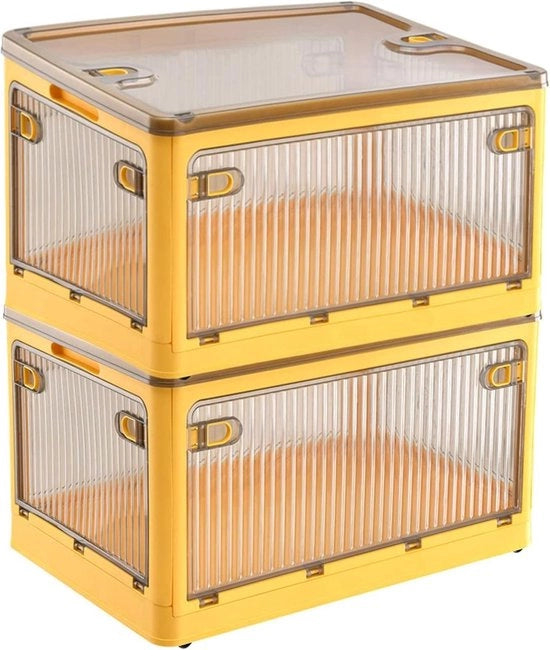 Cassa di stoccaggio in plastica 28L con ruote - cassa di stoccaggio organizzatore giocattoli - giallo