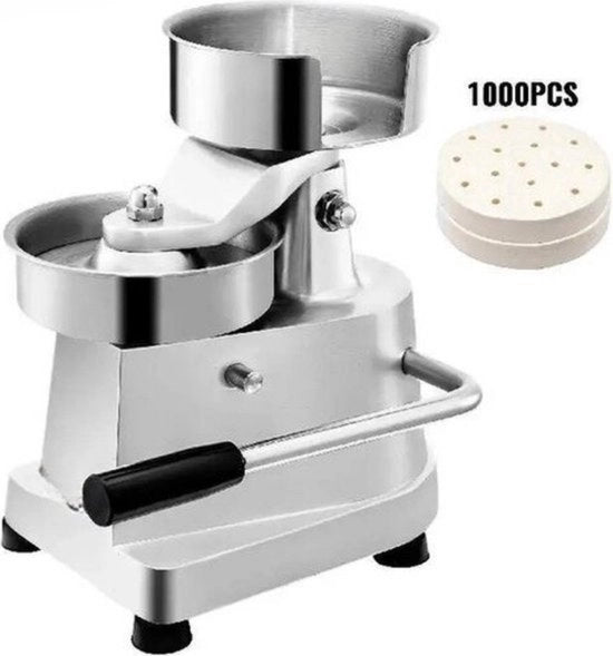 Hamburger maker a forma di hamburger Deluxe in acciaio inossidabile - colore grigio - compatto