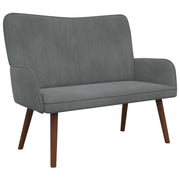 Divano | Divano da soggiorno | Sofa a Due Posti Grigio scuro 115 x 61 x 87 cm Velluto