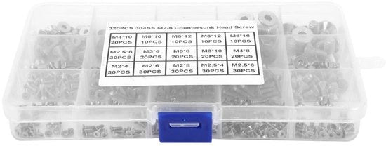 Set di Viti a Tête Cylindrica Inossidabile - Qualità Professionale - M2 M3 M4 M5 M6 - 260 g