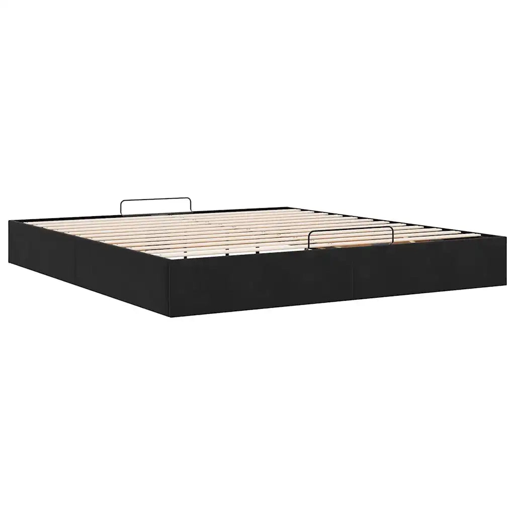 Struttura Letto Pouf senza Materasso Nero 180x200 cm in Velluto 3310981