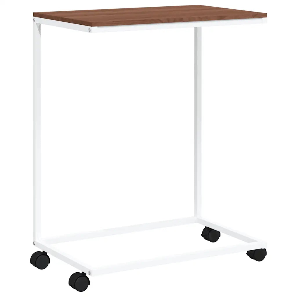 Tavolino con Ruote Bianco 55x35x70 cm in Legno Multistrato cod mxl 7035