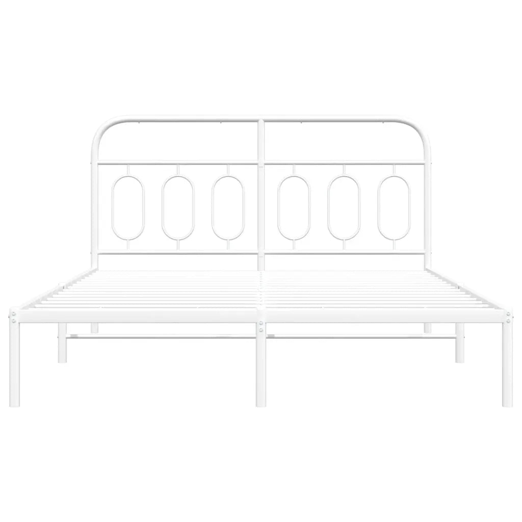 Giroletto con Testiera Metallo Bianco 140x200 cm 377167