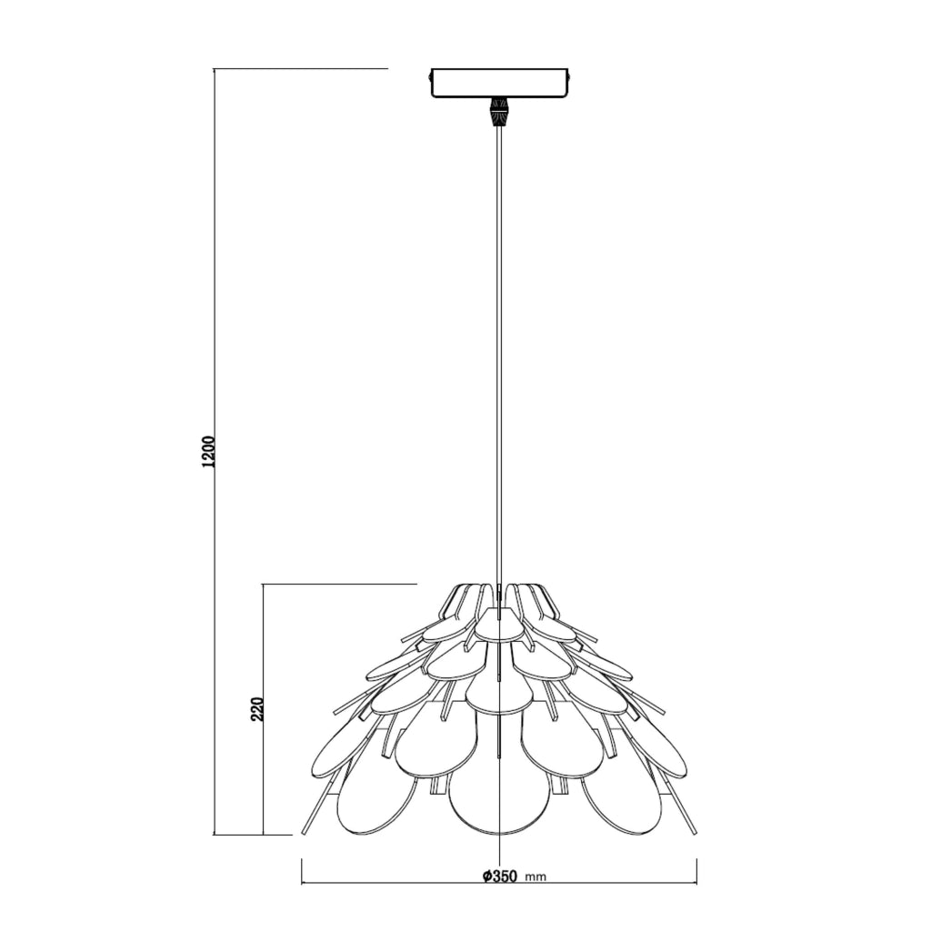 Lampada a sospensione Burgo piccola legno E27 Ø35 Light Prestige