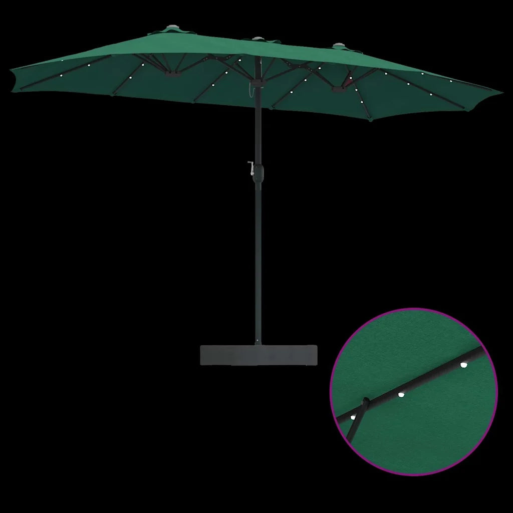 vidaXL Ombrello da giardino Verde 385 x 209 x 244 cm Tessuto