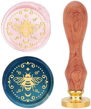 Sigillo di cera d'api con timbro - 25mm - Testa in ottone rimovibile - Ideale per matrimoni e inviti - Manufatto in legno