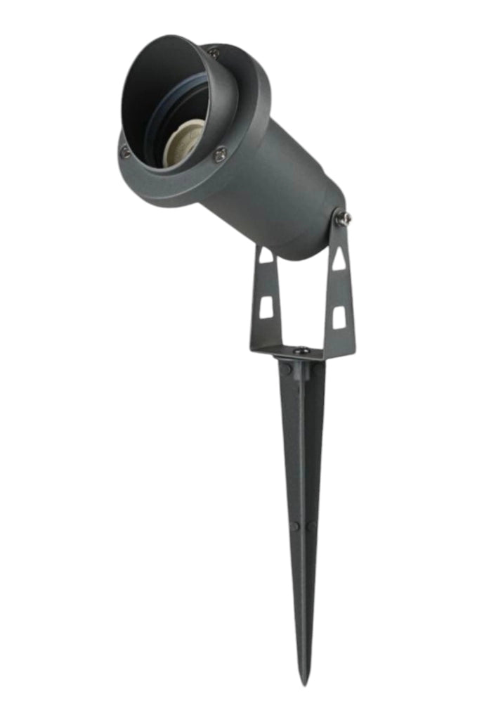 Faretto da Giardino con Picchetto, IP65, Attacco GU10, Alluminio Resistente, Max 35W, Installazione Esterna, Impermeabile Senza Lampadina Color: Grigio