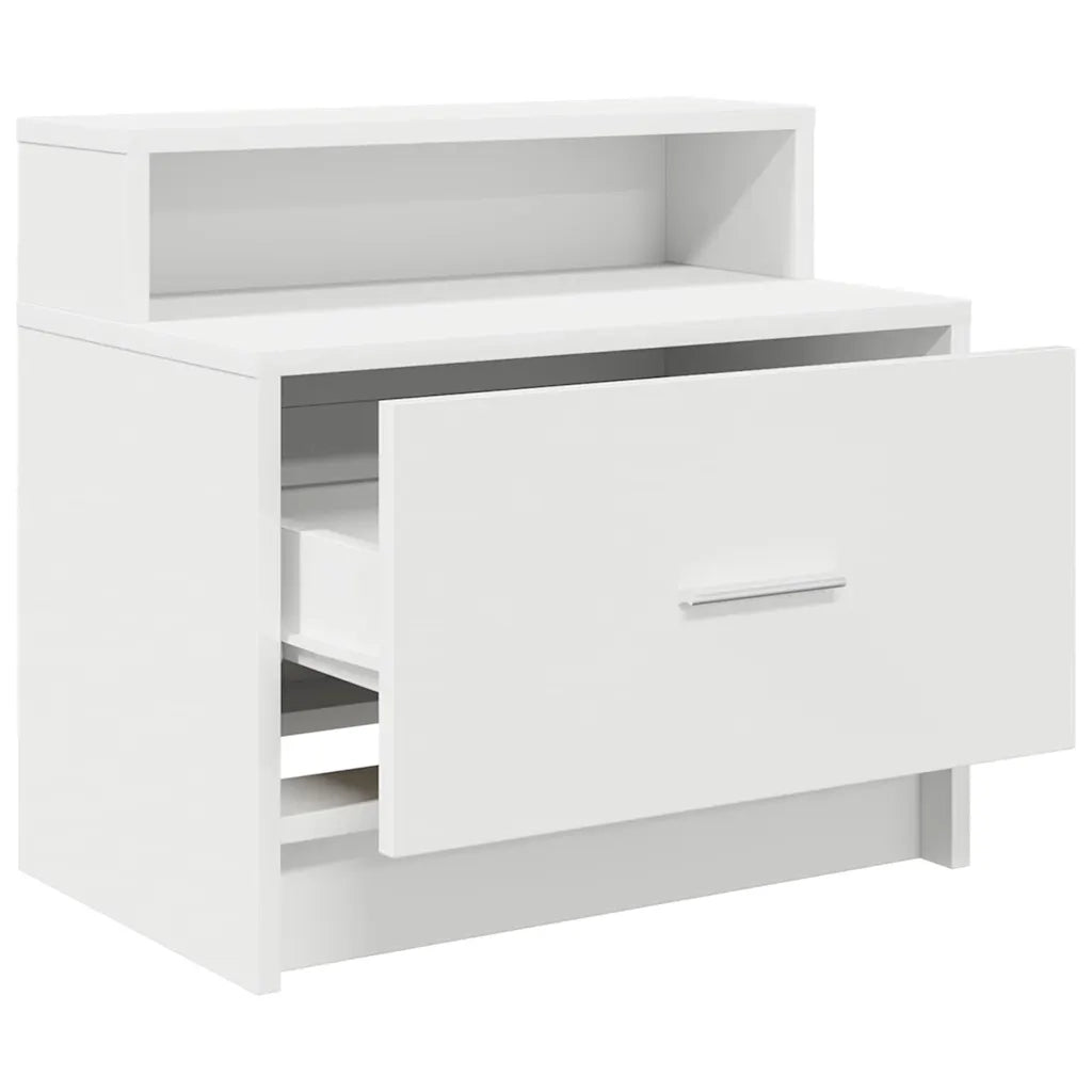 Set di 2 Comodini | Armadio da Notte | Mobiletto da notte con Cassetto Bianco 51x31x47 cm