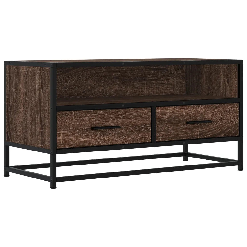 vidaXL Mobile TV Rovere Marrone 80x34,5x40cm Legno Multistrato Metallo