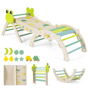 Giochi da arrampicata per bambini con rampa-Set montessori in legno a tema rana con gioco del labirinto Verde