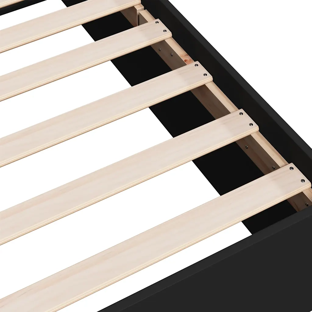 Giroletto-Struttura Letto Nero 150x200 cm in Legno Multistrato 241301
