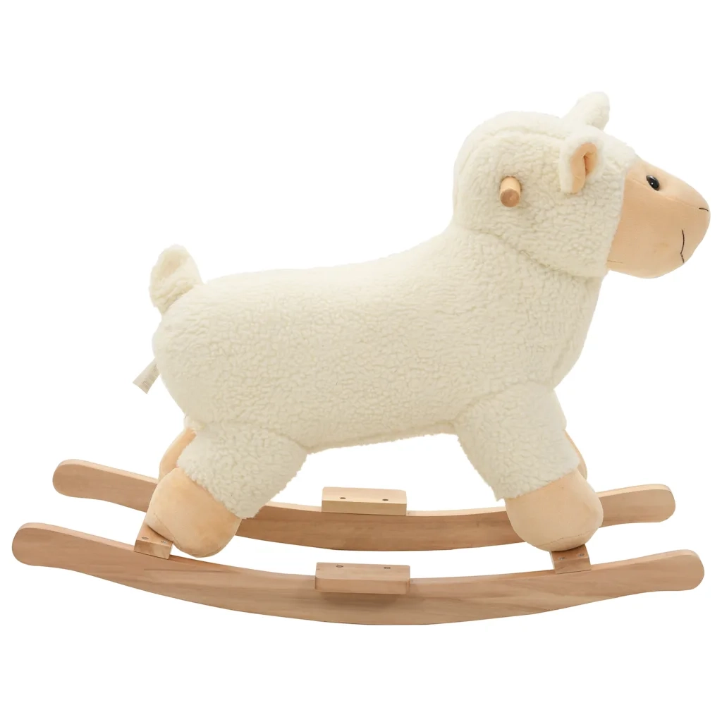 Pecora a Dondolo in Peluche 78x34x58 cm Bianca CFW2179405