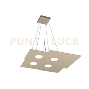 PLATE SOSPENSIONE 4 LUCI ATTACCO GX53 QUADRA SABBIA