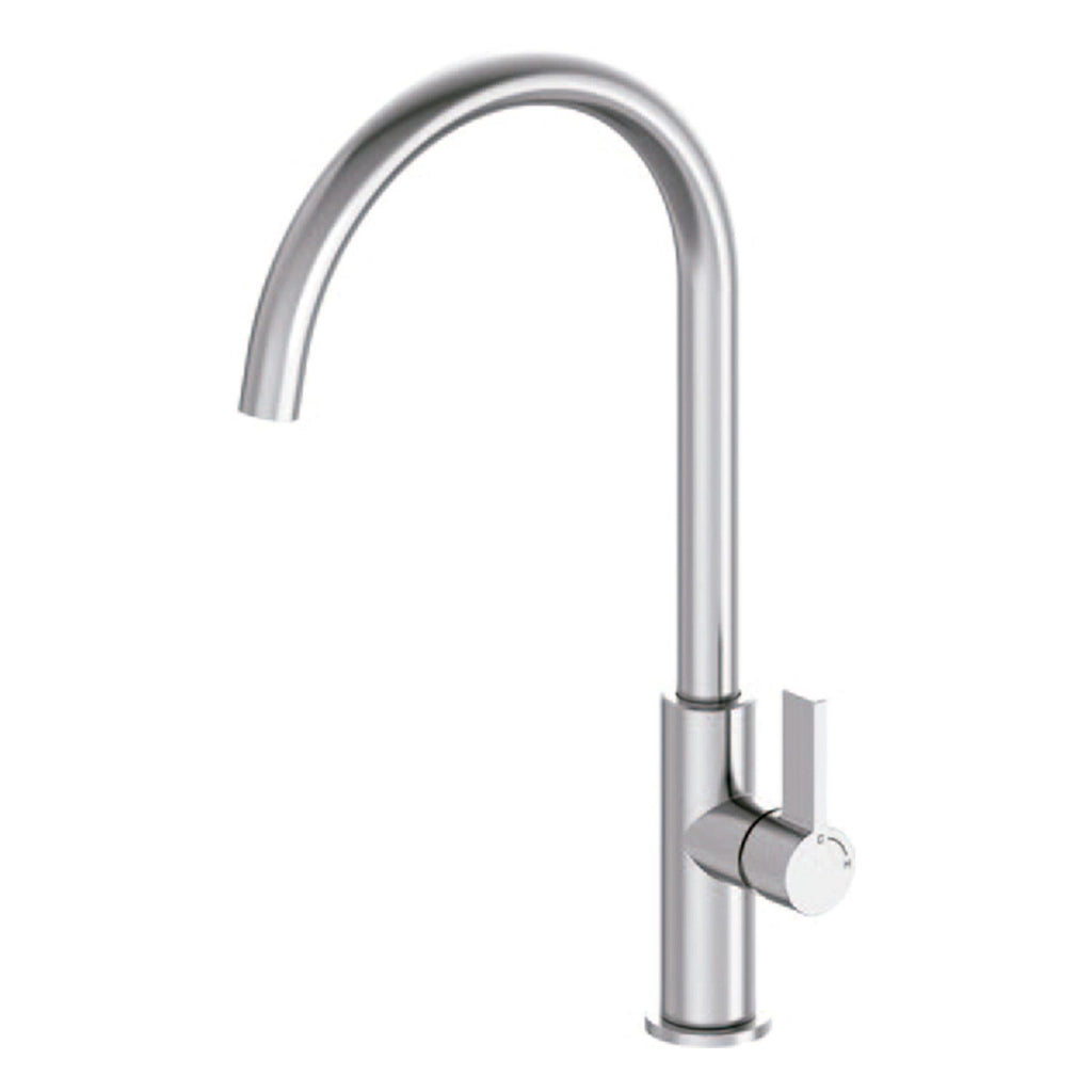 SINED Rubinetto cucina in acciaio inox 316L finitura inox satinata resistente alla corrosione per uso interno ed esterno design moderno e duraturo modello LEVANTE