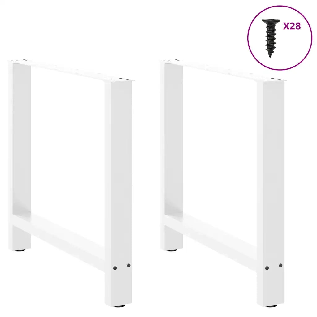 Gambe per tavolo da pranzo bianche 2 pz 70x(72-73) cm in acciaio 4013309