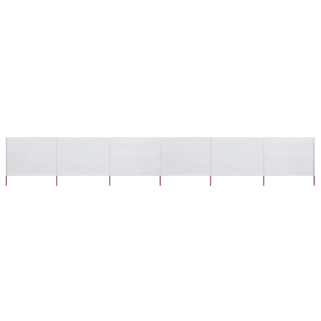 Schermo divisorio in tessuto a 6 pannelli 800 x 120 cm bianco sabbia 02_0008837