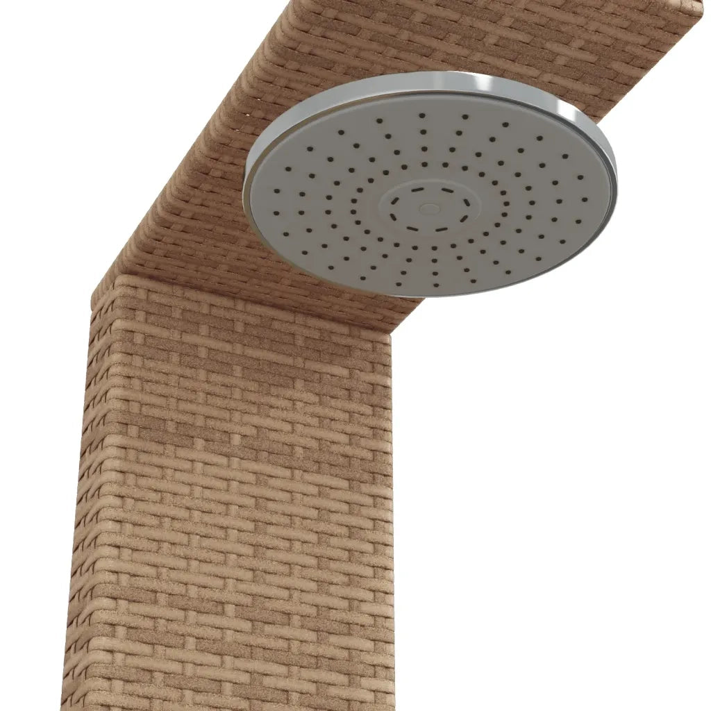 Doccia Esterno Beige 100x100x241,5 cm Polyrattan e Legno Acacia CFW5334429