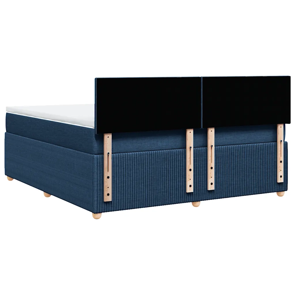 Giroletto a Molle con Materasso Blu 180x200 cm in Tessuto