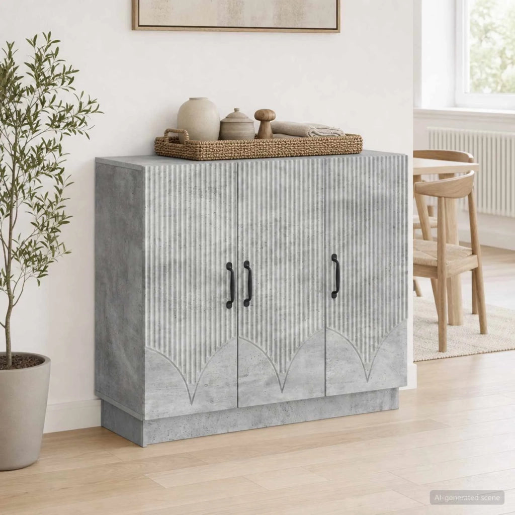 Credenza Grigio Cemento 89 x 34,5 x 77 cm Legno ingegnerizzato 895338