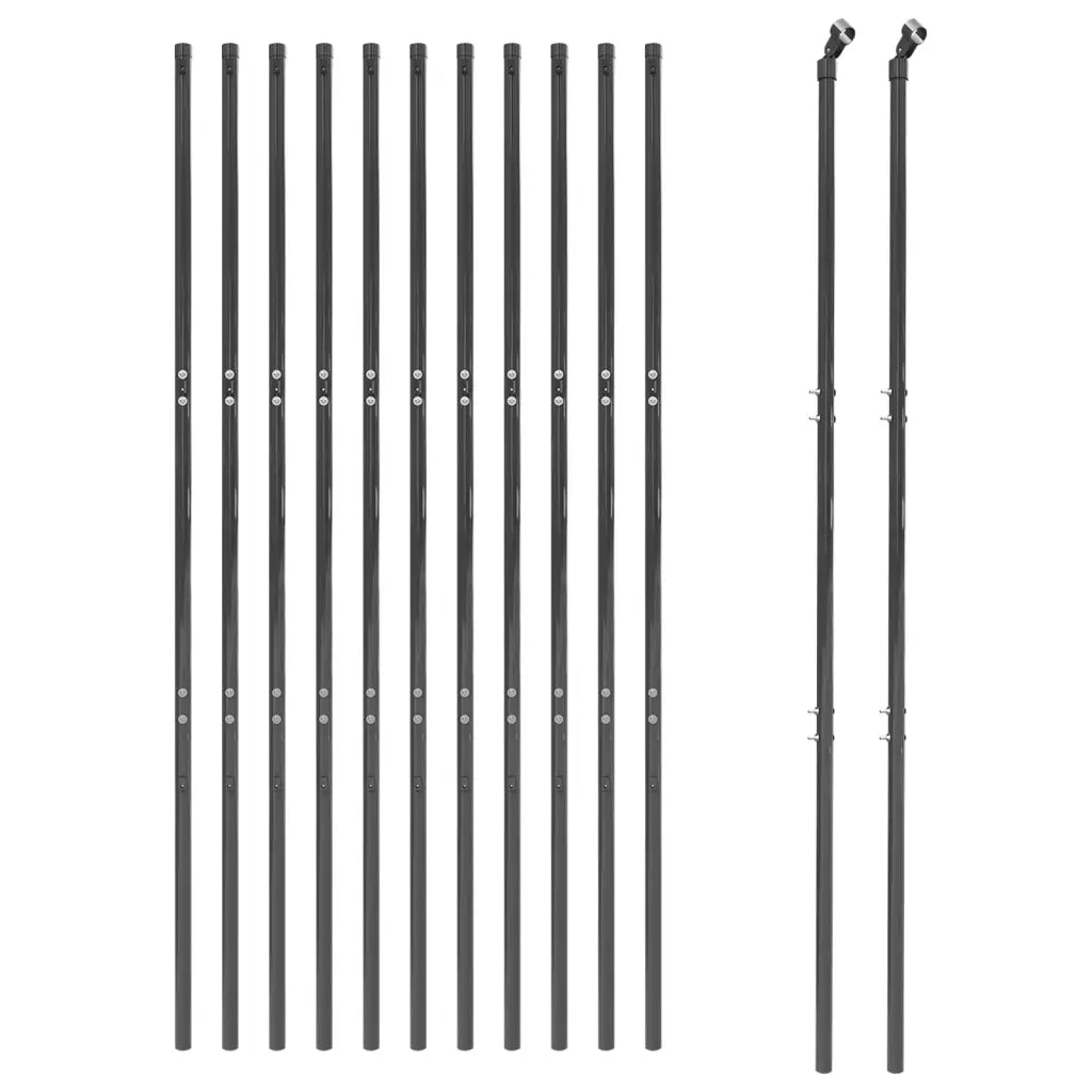 Recinzione da Giardino | Recinzione Metallica Antracite 2,2x25 m in Acciaio Zincato