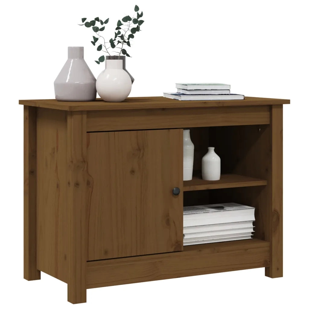 Mobile Porta TV ambra 70x36,5x52 cm in Legno Massello di Pino 814582
