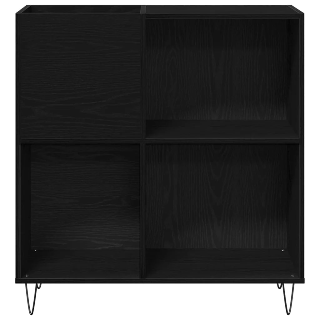 Mobile porta vinili con lo scaffale Rovere Nero 85 x 38 x 89 cm 862913
