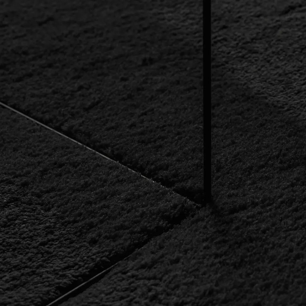 Tappeto a Pelo Corto HUARTE Morbido e Lavabile Nero Ø 80 cm 375122