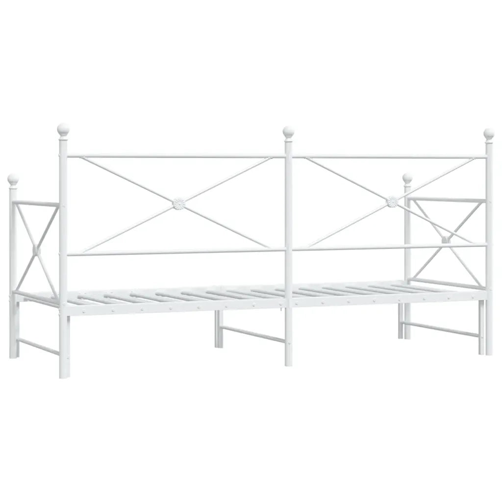 Divano Letto Estraibile senza Materasso Bianco 80x200cm Acciaio 4104687