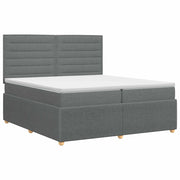 Letto box spring con materasso Grigio Scuro 200 x 200 cm 3454467