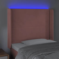 Testiera a LED rosa 103x16x118/128 cm in Velluto 3123955