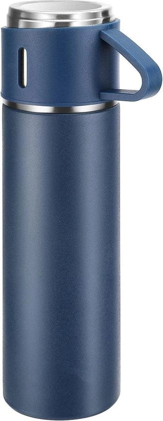 Vacuum Isolato Fiasco Acqua 500ml-16oz Fiasco Isolato - Bebida Calda Fredda Viaggio (Blu Una Tappo)