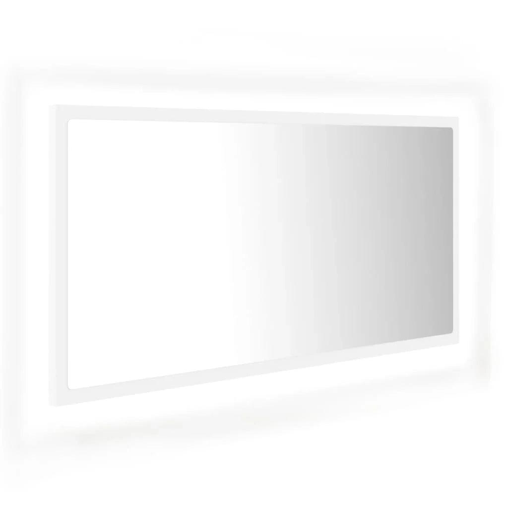 Specchio da bagno a LED 90 x 8,5 x 37 cm acrilico bianco 02_0006983