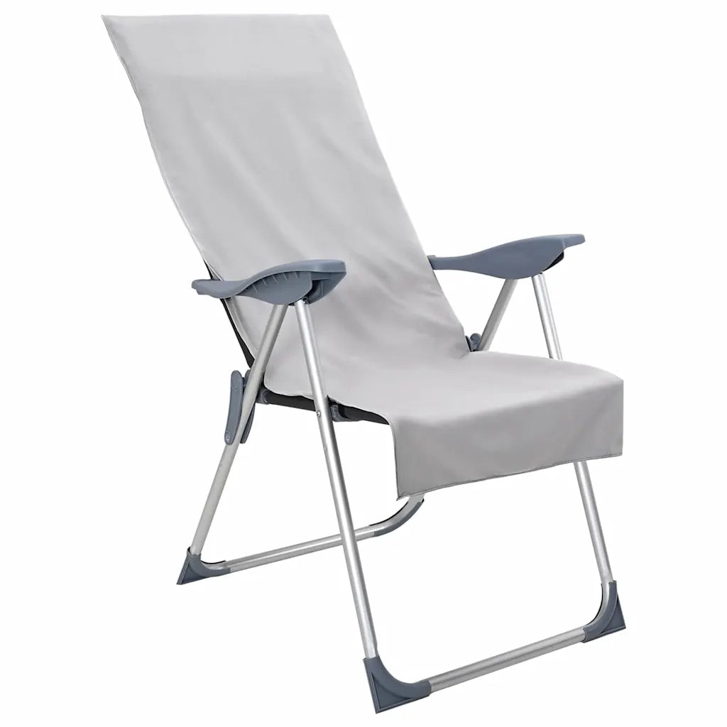 Asciugamani per Sedia Outdoor 2 pz | Teli per bagno Grigio 130 x 60 cm