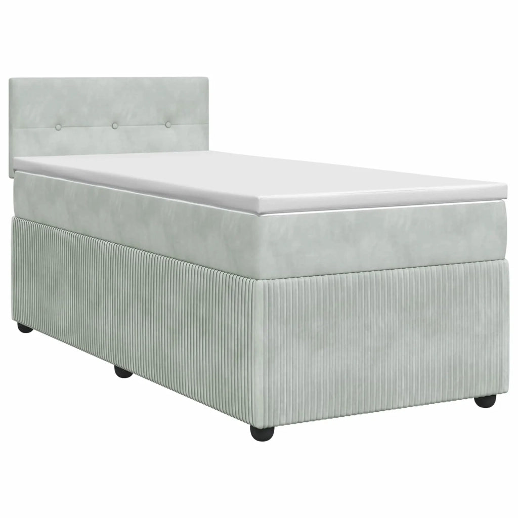 Letto box spring con materasso Grigio Chiaro 90 x 190 cm 3451583