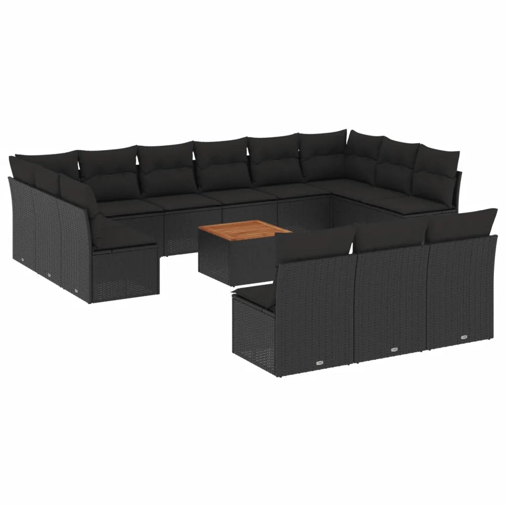 Set Divani da Giardino 14pz con Cuscini in Polyrattan Nerocod mxl 113884