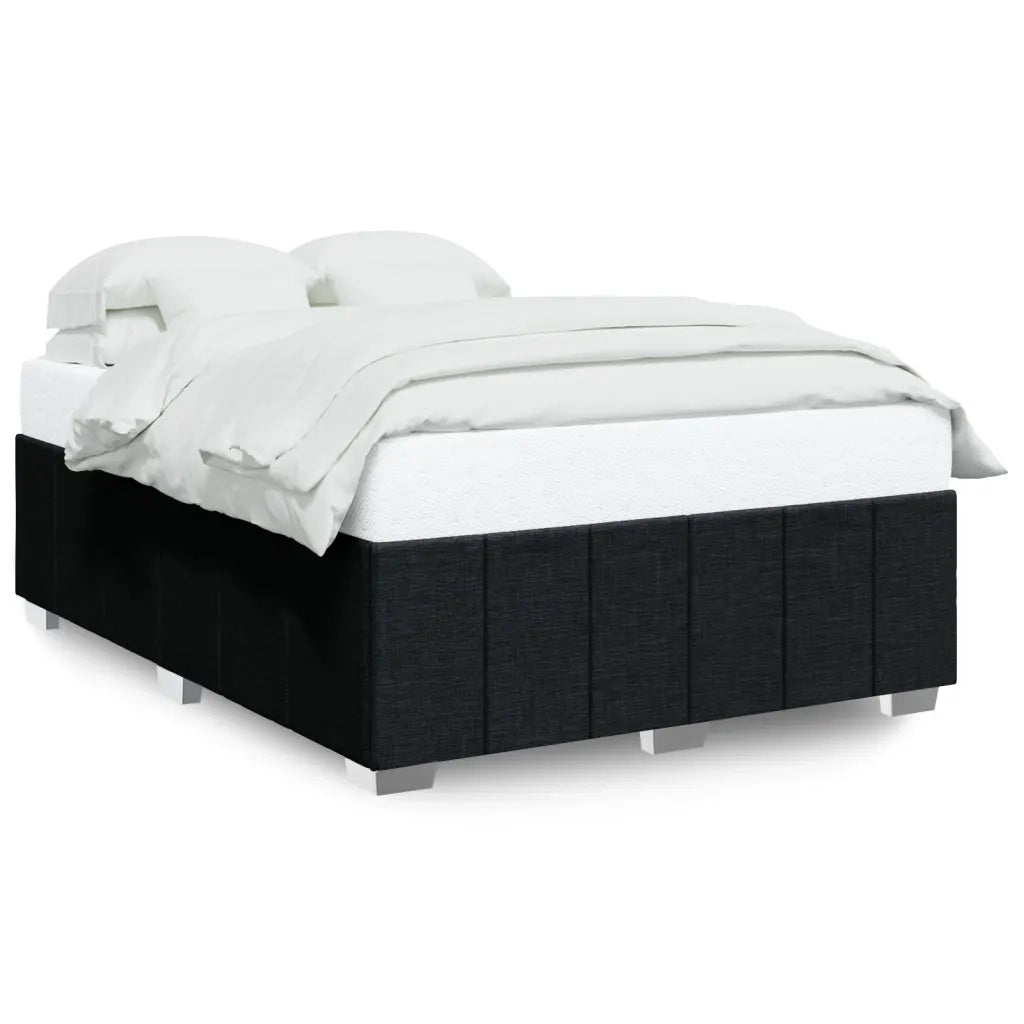 Letto matrimoniale | Letto per adulti | Giroletto senza Materasso Nero 140x200 cm in Tessuto