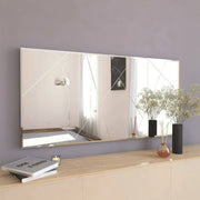 Specchio Corallo, Specchiera, Articolo d'arredo a muro, Decorazione con specchio, 120x2h60 cm, Bianco
