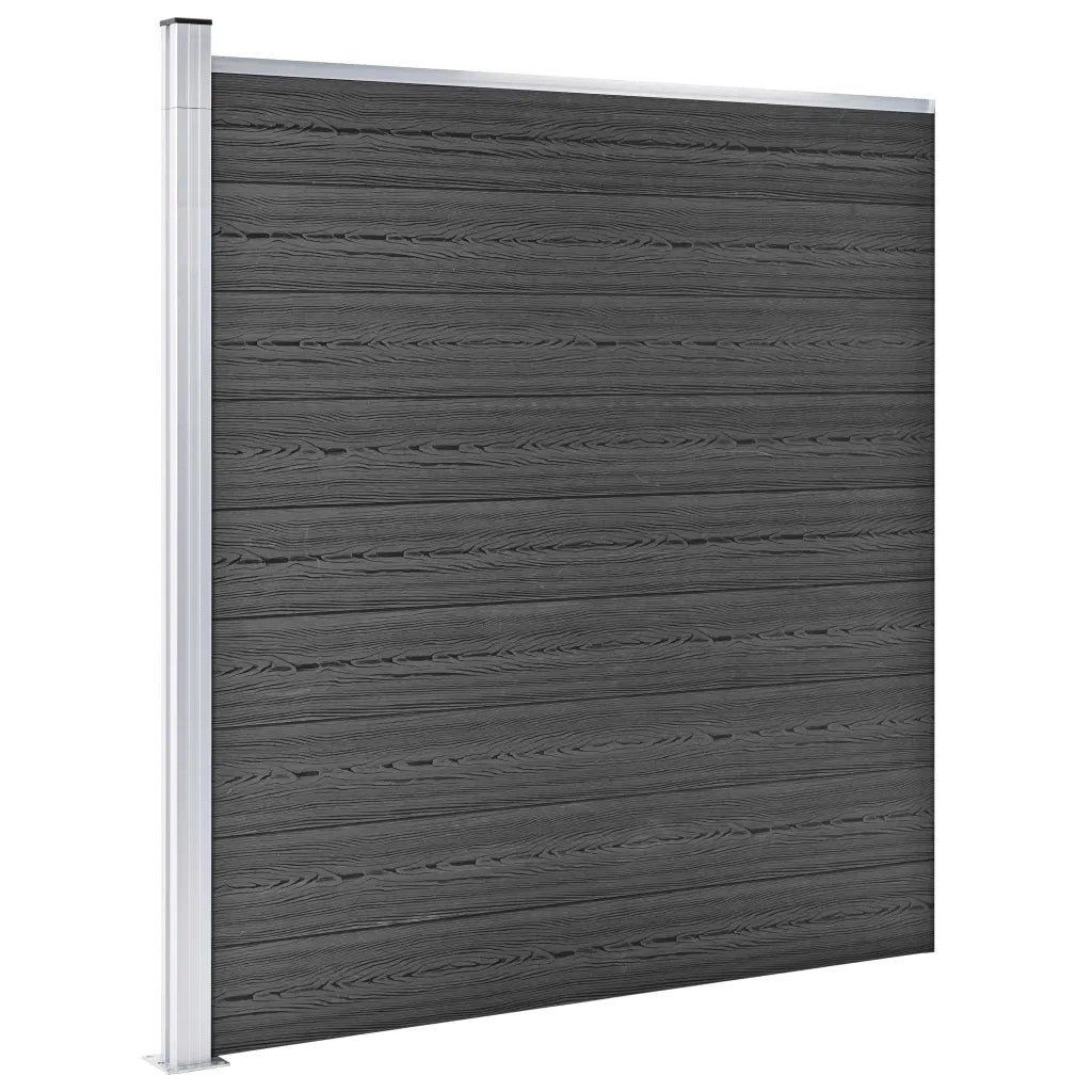 Set Pannelli di Recinzione in WPC 1045x186 cm Nero 3070433