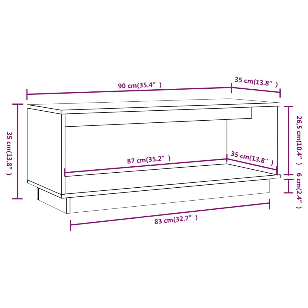 Mobile TV multimediale scaffale TV credenza TV sala da pranzo soggiorno camera da letto 90 x 35 x 35 cm legno di pino massiccio grigio 02_0026348