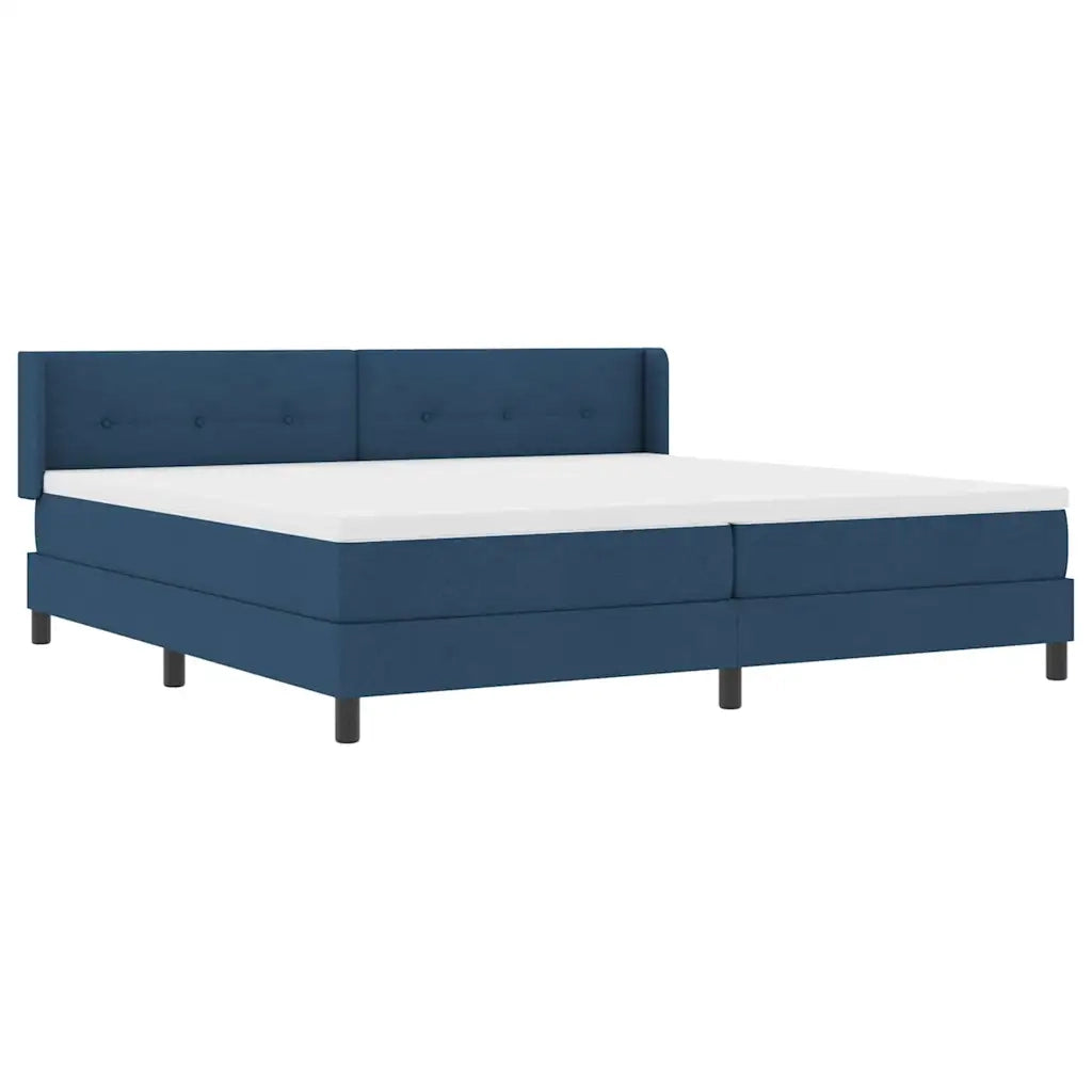 Letto a molle con testiera Blu 200 x 200 cm Tessuto 3341131
