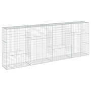 Gabbione recinto a gabbia muro di contenimento con coperchio 400 x 50 x 150 cm ferro zincato argento 02_0040164