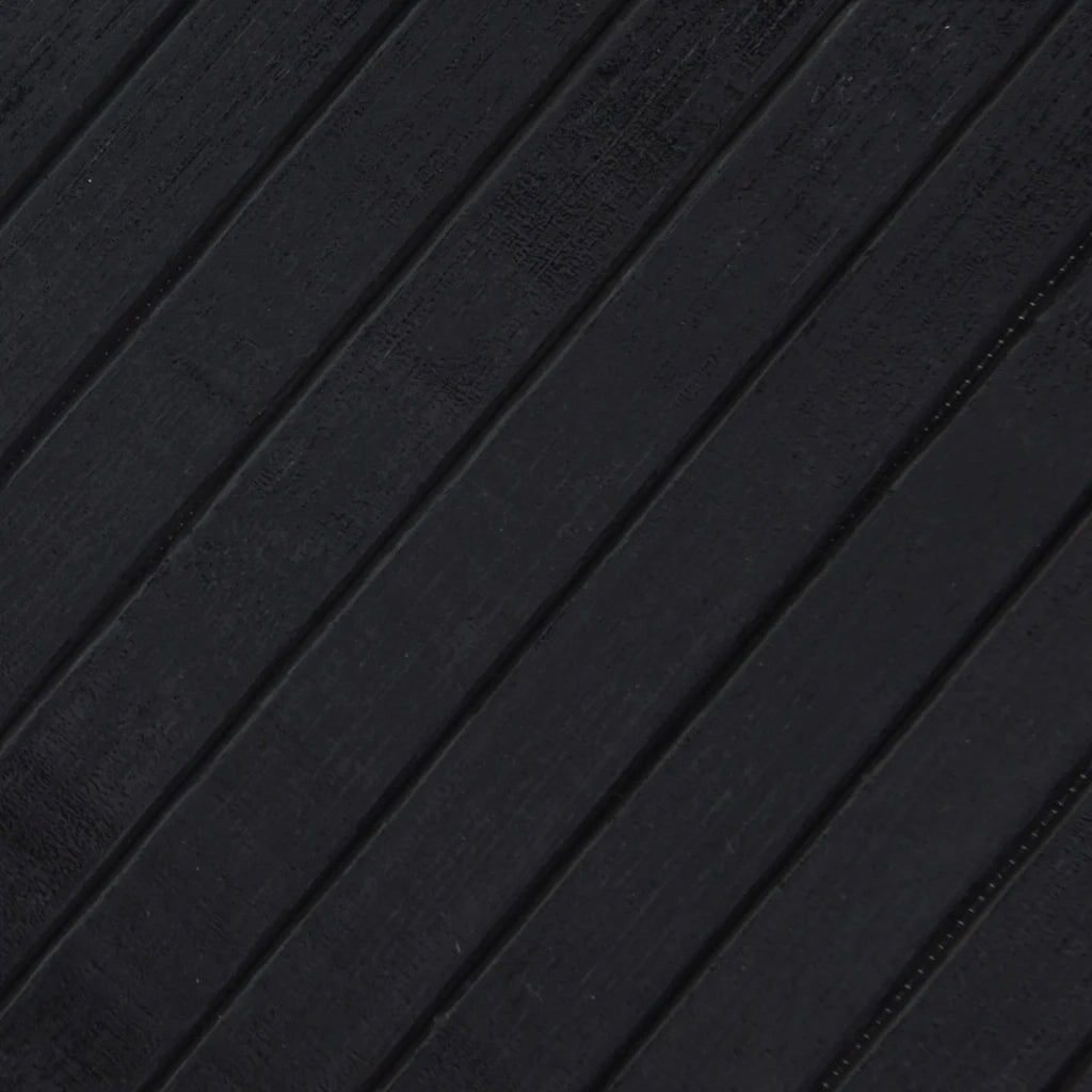 Tappeto del soggiorno | Tappeto Rettangolare Nero 80x400 cm in Bamb¨´