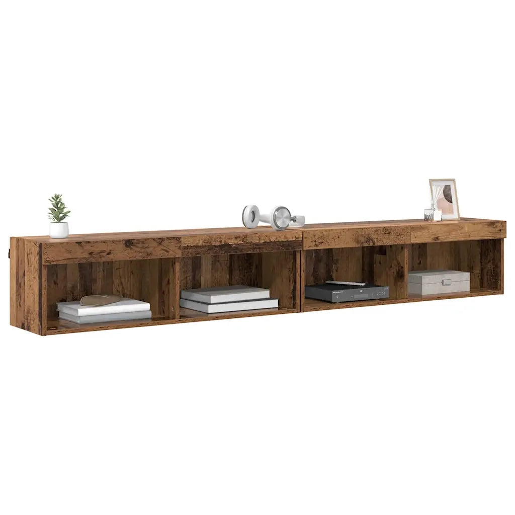 Set mobile TV con LED 2 pcs Legno vecchio 100 x 30 x 30 cm 882966