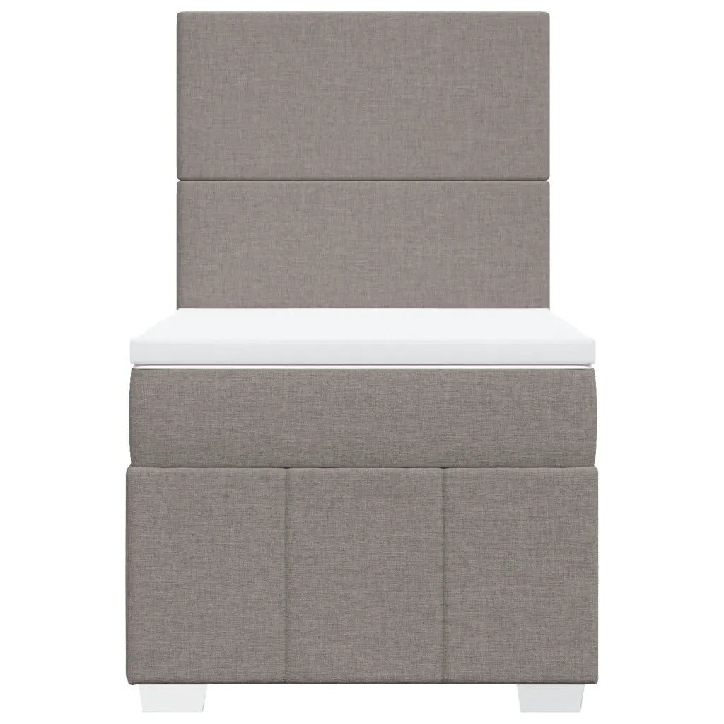 Letto singolo | Letto per adulti | Giroletto a Molle con Materasso Tortora 100x200 cm in Tessuto